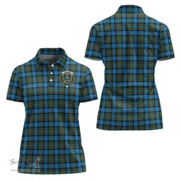 Scottish Fergusson Ancient Clan Tartan Polo Shirt with Family Crest For Women, Women's Scottish Polo Shirt Scottish Plaid Tartan Plaid - ScotsTee - scotstee.com