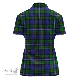 Scottish Donnachaidh Clan Tartan Polo Shirt with Family Crest For Women, Women's Scottish Polo Shirt Scottish Plaid Tartan Plaid - ScotsTee - scotstee.com