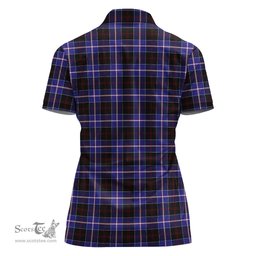 Scottish Dunlop Modern Clan Tartan Polo Shirt For Women, Women's Scottish Polo Shirt Scottish Plaid Tartan Plaid - ScotsTee - scotstee.com