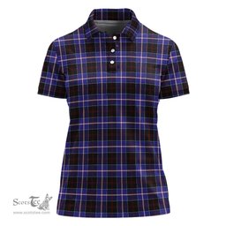 Scottish Dunlop Modern Clan Tartan Polo Shirt For Women, Women's Scottish Polo Shirt Scottish Plaid Tartan Plaid - ScotsTee - scotstee.com