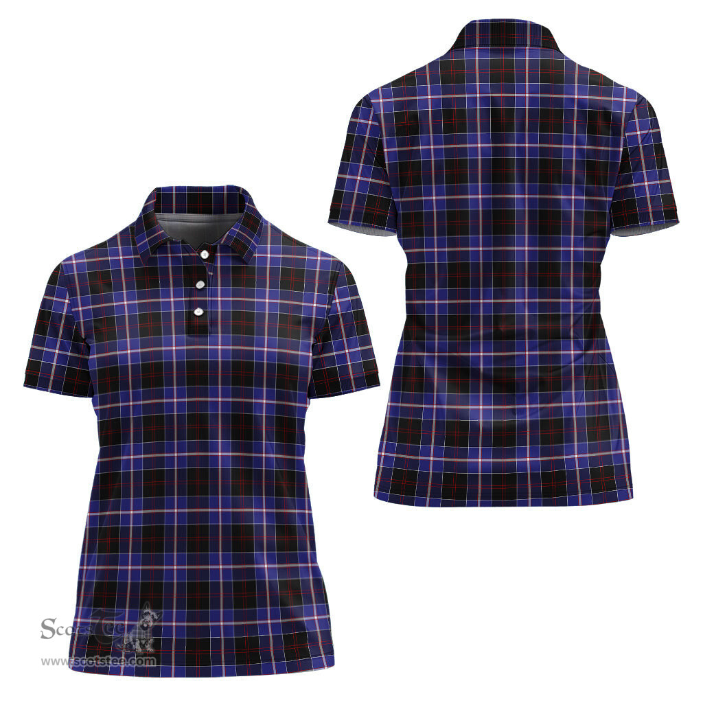 Scottish Dunlop Modern Clan Tartan Polo Shirt For Women, Women's Scottish Polo Shirt Scottish Plaid Tartan Plaid - ScotsTee - scotstee.com
