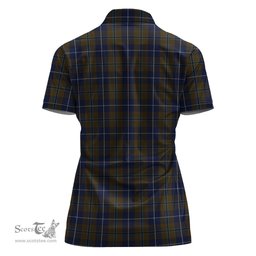 Scottish Douglas Brown Clan Tartan Polo Shirt with Family Crest For Women, Women's Scottish Polo Shirt Scottish Plaid Tartan Plaid - ScotsTee - scotstee.com