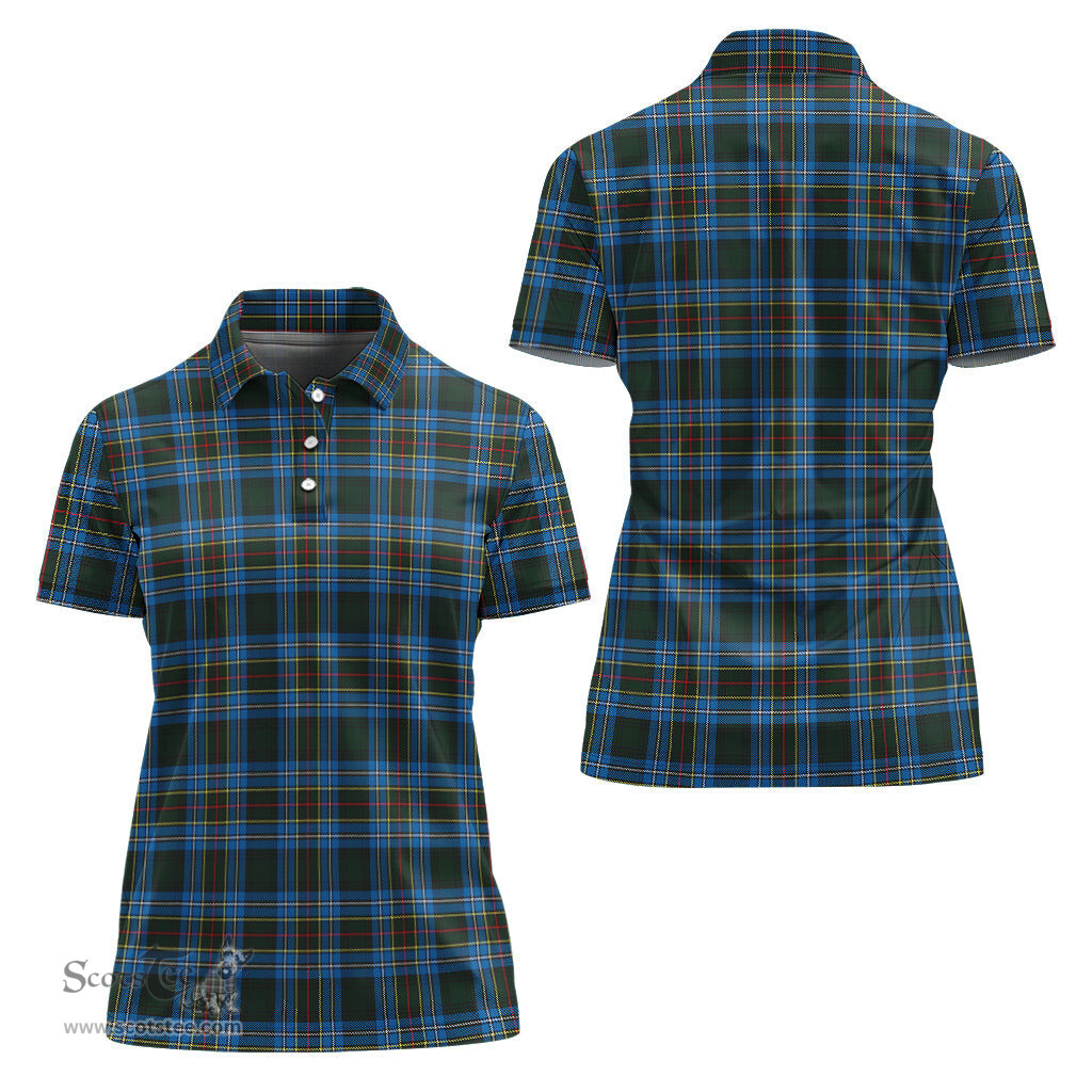 Scottish Cockburn Modern Clan Tartan Polo Shirt For Women, Women's Scottish Polo Shirt Scottish Plaid Tartan Plaid - ScotsTee - scotstee.com