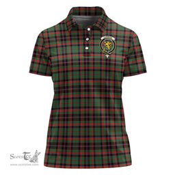 Scottish Cumming Hunting Ancient Clan Tartan Polo Shirt with Family Crest For Women, Women's Scottish Polo Shirt Scottish Plaid Tartan Plaid - ScotsTee - scotstee.com