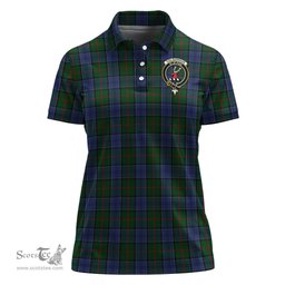 Scottish Colquhoun Clan Tartan Polo Shirt with Family Crest For Women, Women's Scottish Polo Shirt Scottish Plaid Tartan Plaid - ScotsTee - scotstee.com