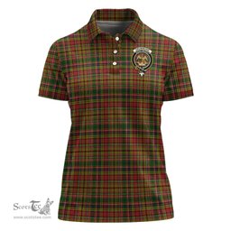 Scottish Drummond of Strathallan Clan Tartan Polo Shirt with Family Crest For Women, Women's Scottish Polo Shirt Scottish Plaid Tartan Plaid - ScotsTee - scotstee.com