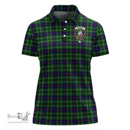 Scottish Duncan Modern Clan Tartan Polo Shirt with Family Crest For Women, Women's Scottish Polo Shirt Scottish Plaid Tartan Plaid - ScotsTee - scotstee.com