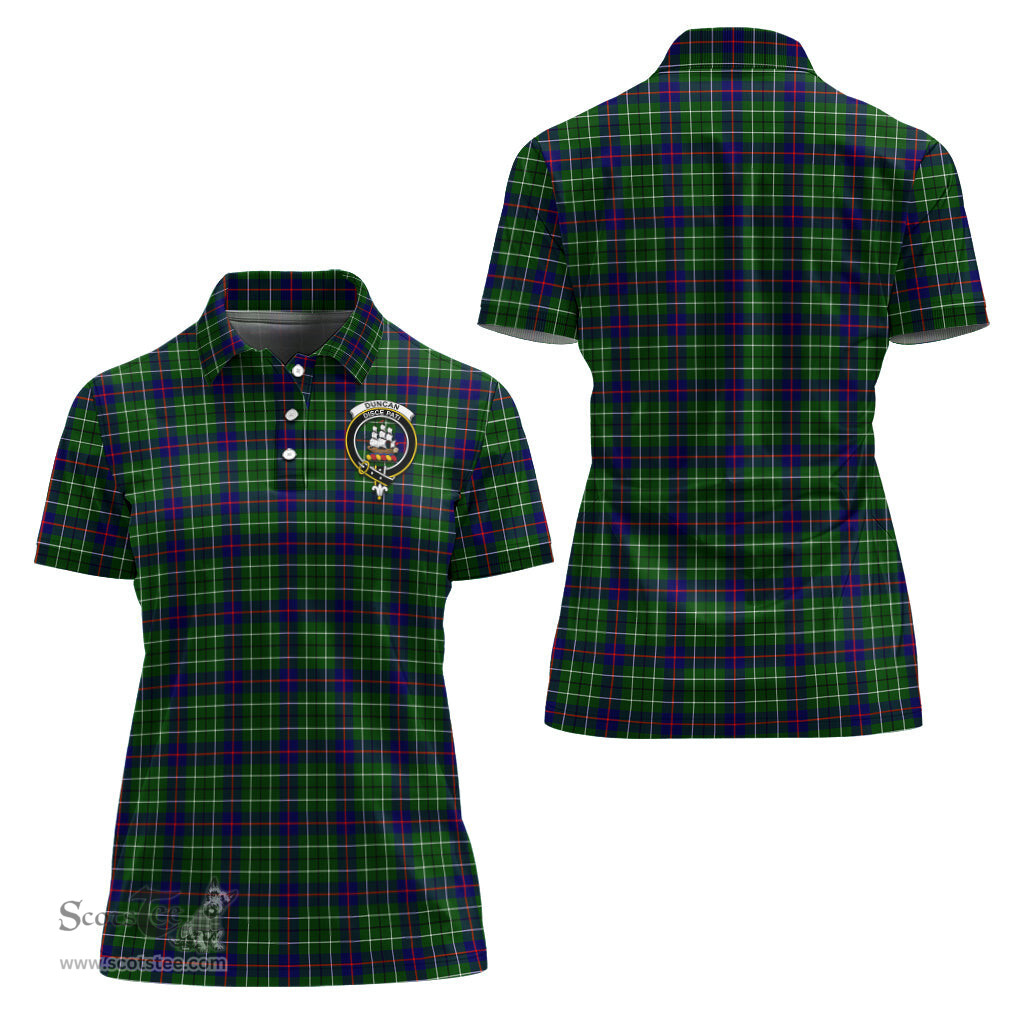 Scottish Duncan Modern Clan Tartan Polo Shirt with Family Crest For Women, Women's Scottish Polo Shirt Scottish Plaid Tartan Plaid - ScotsTee - scotstee.com
