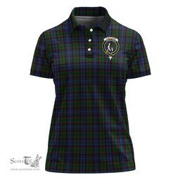 Scottish Fletcher Clan Tartan Polo Shirt with Family Crest For Women, Women's Scottish Polo Shirt Scottish Plaid Tartan Plaid - ScotsTee - scotstee.com