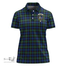 Scottish Fletcher Ancient Clan Tartan Polo Shirt with Family Crest For Women, Women's Scottish Polo Shirt Scottish Plaid Tartan Plaid - ScotsTee - scotstee.com