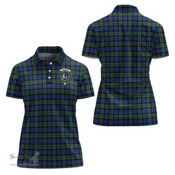 Scottish Fletcher Ancient Clan Tartan Polo Shirt with Family Crest For Women, Women's Scottish Polo Shirt Scottish Plaid Tartan Plaid - ScotsTee - scotstee.com
