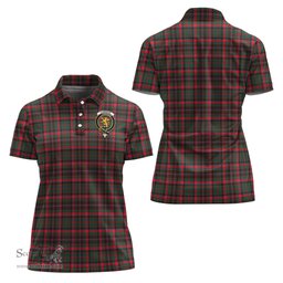 Scottish Cumming Hunting Modern Clan Tartan Polo Shirt with Family Crest For Women, Women's Scottish Polo Shirt Scottish Plaid Tartan Plaid - ScotsTee - scotstee.com