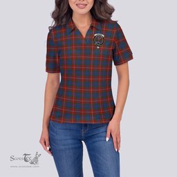 Scottish Fraser Ancient Clan Tartan Polo Shirt with Family Crest For Women, Women's Scottish Polo Shirt Scottish Plaid Tartan Plaid - ScotsTee - scotstee.com