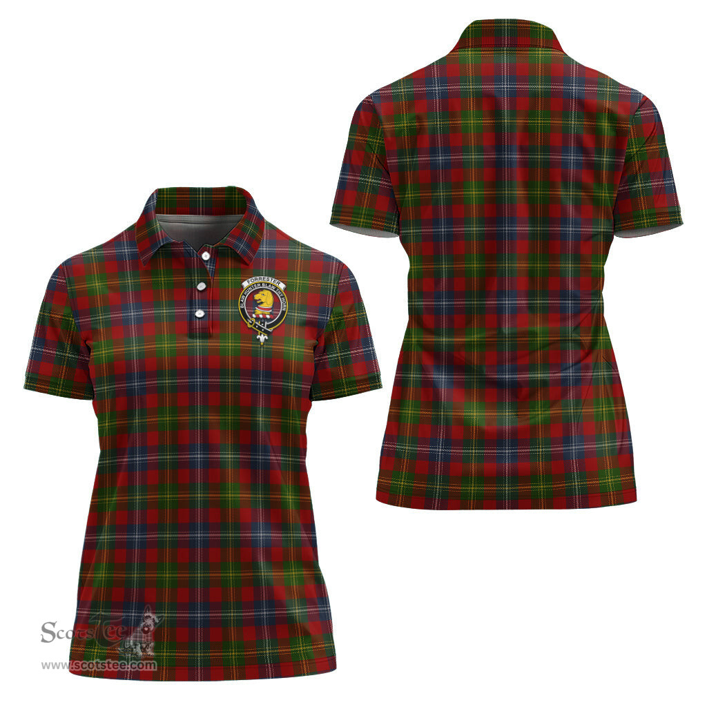 Scottish Forrester or Foster Clan Tartan Polo Shirt with Family Crest For Women, Women's Scottish Polo Shirt Scottish Plaid Tartan Plaid - ScotsTee - scotstee.com