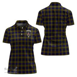 Scottish Clelland Modern Clan Tartan Polo Shirt with Family Crest For Women, Women's Scottish Polo Shirt Scottish Plaid Tartan Plaid - ScotsTee - scotstee.com