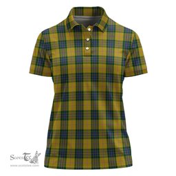 Scottish Fraser Yellow Clan Tartan Polo Shirt For Women, Women's Scottish Polo Shirt Scottish Plaid Tartan Plaid - ScotsTee - scotstee.com