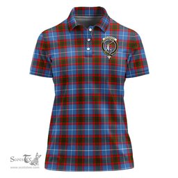 Scottish Dalmahoy Clan Tartan Polo Shirt with Family Crest For Women, Women's Scottish Polo Shirt Scottish Plaid Tartan Plaid - ScotsTee - scotstee.com