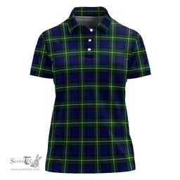 Scottish Forbes Modern Clan Tartan Polo Shirt For Women, Women's Scottish Polo Shirt Scottish Plaid Tartan Plaid - ScotsTee - scotstee.com