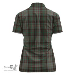 Scottish Cochrane Hunting Clan Tartan Polo Shirt with Family Crest For Women, Women's Scottish Polo Shirt Scottish Plaid Tartan Plaid - ScotsTee - scotstee.com