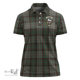 Scottish Cochrane Hunting Clan Tartan Polo Shirt with Family Crest For Women, Women's Scottish Polo Shirt Scottish Plaid Tartan Plaid - ScotsTee - scotstee.com
