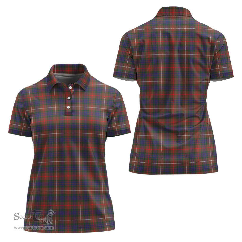 Scottish Fraser Hunting Modern Clan Tartan Polo Shirt For Women, Women's Scottish Polo Shirt Scottish Plaid Tartan Plaid - ScotsTee - scotstee.com