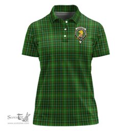 Scottish Forrester or Foster Hunting Clan Tartan Polo Shirt with Family Crest For Women, Women's Scottish Polo Shirt Scottish Plaid Tartan Plaid - ScotsTee - scotstee.com