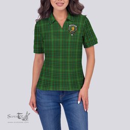 Scottish Forrester or Foster Hunting Clan Tartan Polo Shirt with Family Crest For Women, Women's Scottish Polo Shirt Scottish Plaid Tartan Plaid - ScotsTee - scotstee.com