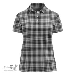 Scottish Douglas Grey Modern Clan Tartan Polo Shirt For Women, Women's Scottish Polo Shirt Scottish Plaid Tartan Plaid - ScotsTee - scotstee.com