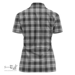 Scottish Douglas Grey Modern Clan Tartan Polo Shirt For Women, Women's Scottish Polo Shirt Scottish Plaid Tartan Plaid - ScotsTee - scotstee.com