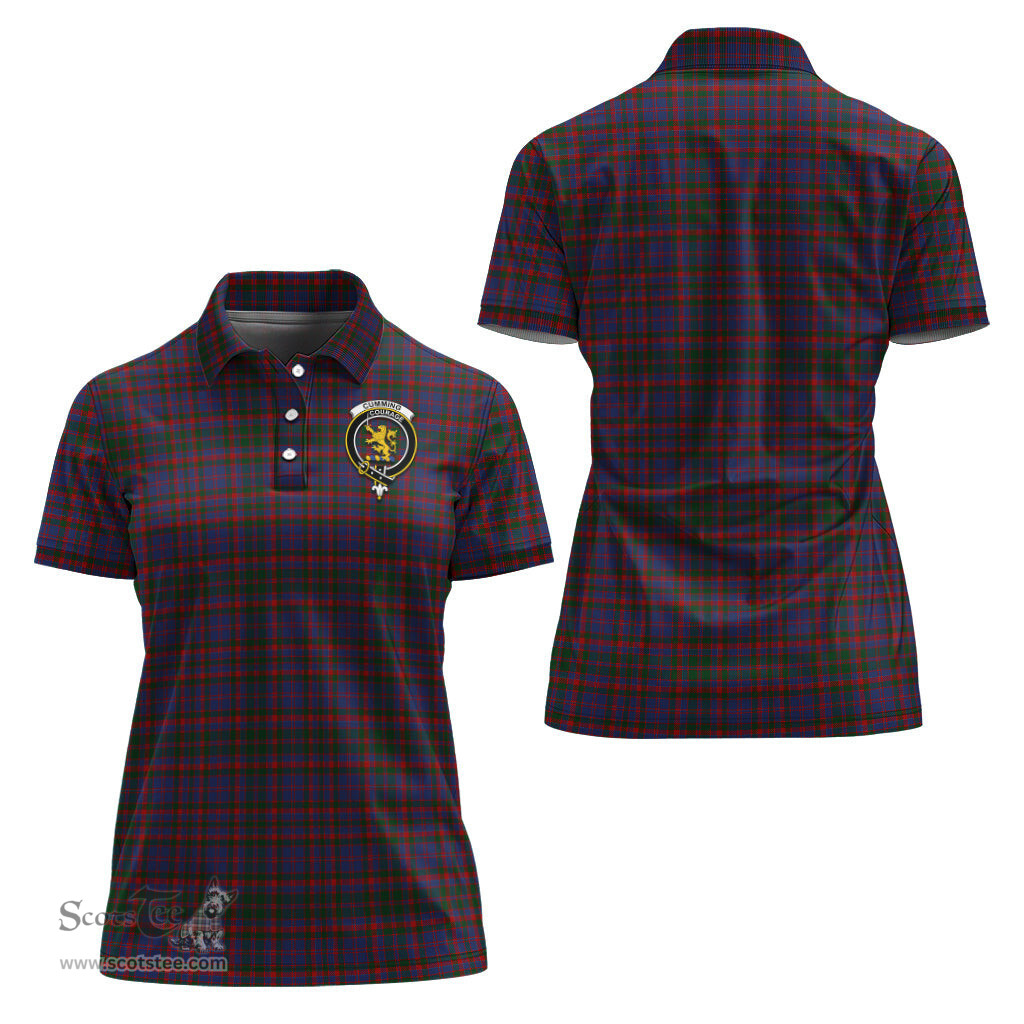 Scottish Cumming Clan Tartan Polo Shirt with Family Crest For Women, Women's Scottish Polo Shirt Scottish Plaid Tartan Plaid - ScotsTee - scotstee.com