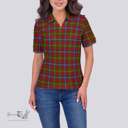 Scottish Forrester Clan Tartan Polo Shirt For Women, Women's Scottish Polo Shirt Scottish Plaid Tartan Plaid - ScotsTee - scotstee.com