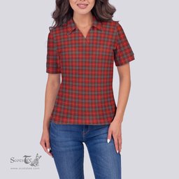 Scottish Fraser Weathered Clan Tartan Polo Shirt For Women, Women's Scottish Polo Shirt Scottish Plaid Tartan Plaid - ScotsTee - scotstee.com