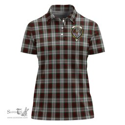 Scottish Fraser Dress Clan Tartan Polo Shirt with Family Crest For Women, Women's Scottish Polo Shirt Scottish Plaid Tartan Plaid - ScotsTee - scotstee.com