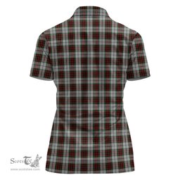 Scottish Fraser Dress Clan Tartan Polo Shirt with Family Crest For Women, Women's Scottish Polo Shirt Scottish Plaid Tartan Plaid - ScotsTee - scotstee.com