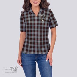 Scottish Fraser Dress Clan Tartan Polo Shirt with Family Crest For Women, Women's Scottish Polo Shirt Scottish Plaid Tartan Plaid - ScotsTee - scotstee.com