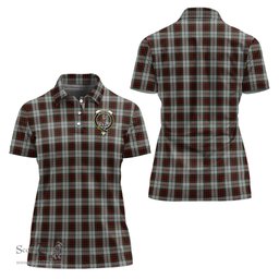 Scottish Fraser Dress Clan Tartan Polo Shirt with Family Crest For Women, Women's Scottish Polo Shirt Scottish Plaid Tartan Plaid - ScotsTee - scotstee.com