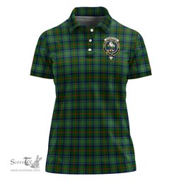 Scottish Cranstoun Clan Tartan Polo Shirt with Family Crest For Women, Women's Scottish Polo Shirt Scottish Plaid Tartan Plaid - ScotsTee - scotstee.com