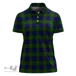 Scottish Dundas Modern Clan Tartan Polo Shirt For Women, Women's Scottish Polo Shirt Scottish Plaid Tartan Plaid - ScotsTee - scotstee.com