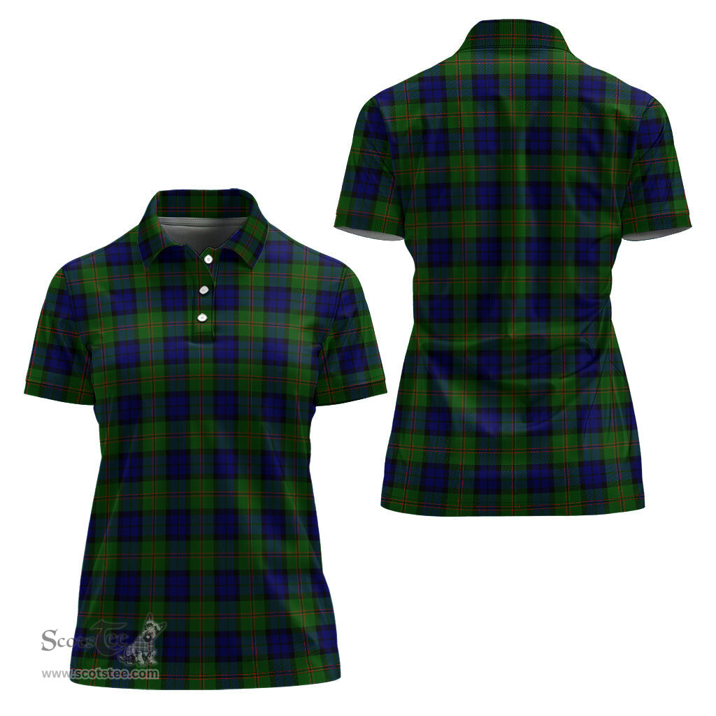 Scottish Dundas Modern Clan Tartan Polo Shirt For Women, Women's Scottish Polo Shirt Scottish Plaid Tartan Plaid - ScotsTee - scotstee.com