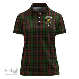 Scottish Cumming Hunting Clan Tartan Polo Shirt with Family Crest For Women, Women's Scottish Polo Shirt Scottish Plaid Tartan Plaid - ScotsTee - scotstee.com