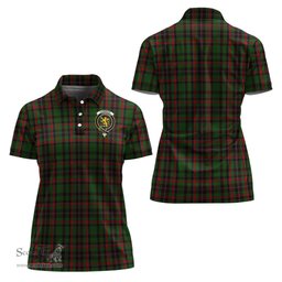 Scottish Cumming Hunting Clan Tartan Polo Shirt with Family Crest For Women, Women's Scottish Polo Shirt Scottish Plaid Tartan Plaid - ScotsTee - scotstee.com