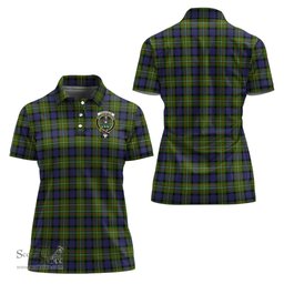 Scottish Ferguson Modern Clan Tartan Polo Shirt with Family Crest For Women, Women's Scottish Polo Shirt Scottish Plaid Tartan Plaid - ScotsTee - scotstee.com