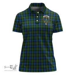 Scottish Ferguson of Atholl Clan Tartan Polo Shirt with Family Crest For Women, Women's Scottish Polo Shirt Scottish Plaid Tartan Plaid - ScotsTee - scotstee.com