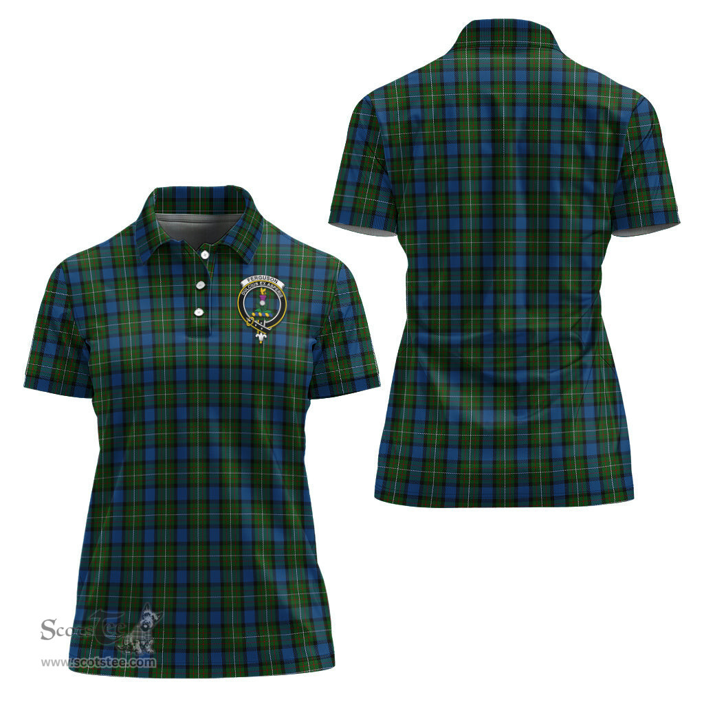 Scottish Ferguson of Atholl Clan Tartan Polo Shirt with Family Crest For Women, Women's Scottish Polo Shirt Scottish Plaid Tartan Plaid - ScotsTee - scotstee.com
