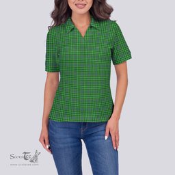 Scottish Currie Clan Tartan Polo Shirt For Women, Women's Scottish Polo Shirt Scottish Plaid Tartan Plaid - ScotsTee - scotstee.com