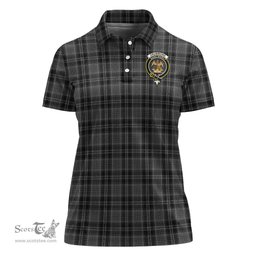 Scottish Drummond Grey Clan Tartan Polo Shirt with Family Crest For Women, Women's Scottish Polo Shirt Scottish Plaid Tartan Plaid - ScotsTee - scotstee.com