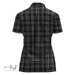Scottish Clergy Grey Clan Tartan Polo Shirt For Women, Women's Scottish Polo Shirt Scottish Plaid Tartan Plaid - ScotsTee - scotstee.com