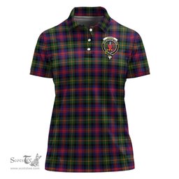 Scottish Logan Modern Clan Tartan Polo Shirt with Family Crest For Women, Women's Scottish Polo Shirt Scottish Plaid Tartan Plaid - ScotsTee - scotstee.com