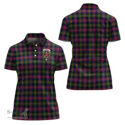 Scottish Logan Modern Clan Tartan Polo Shirt with Family Crest For Women, Women's Scottish Polo Shirt Scottish Plaid Tartan Plaid - ScotsTee - scotstee.com