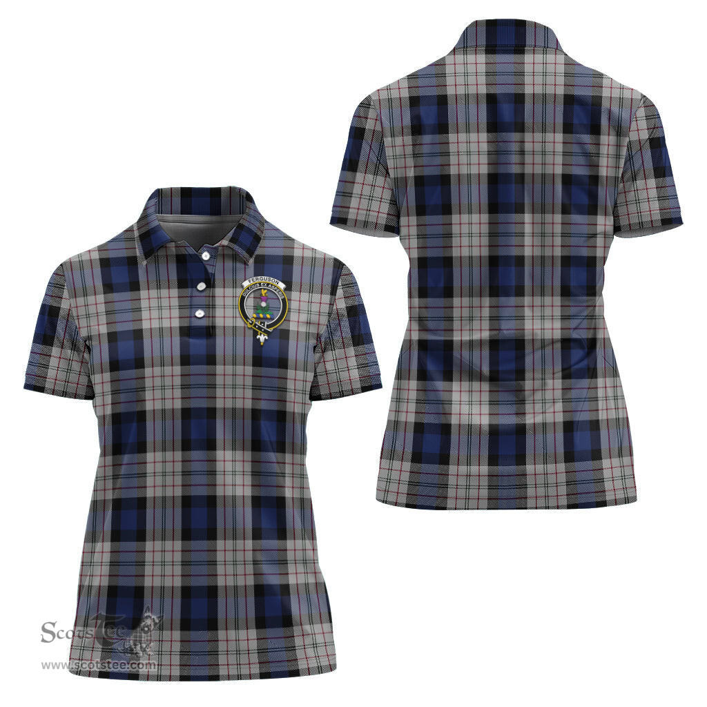 Scottish Ferguson Dress Clan Tartan Polo Shirt with Family Crest For Women, Women's Scottish Polo Shirt Scottish Plaid Tartan Plaid - ScotsTee - scotstee.com